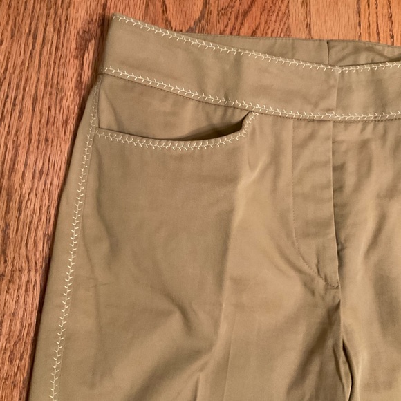 St. Emile Trousers with Stitching Detail, Tan, Front Zip, Side Pockets, Sz 4 - Picture 3 of 13